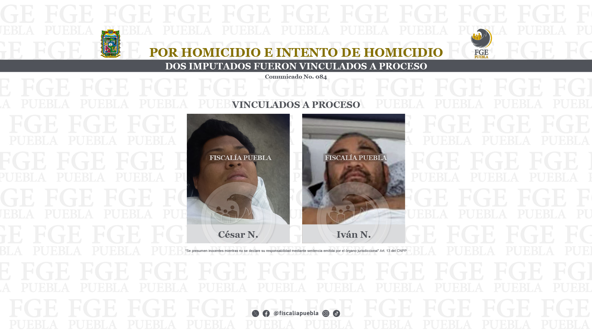 Por homicidio e intento de homicidio, dos imputados fueron vinculados a proceso