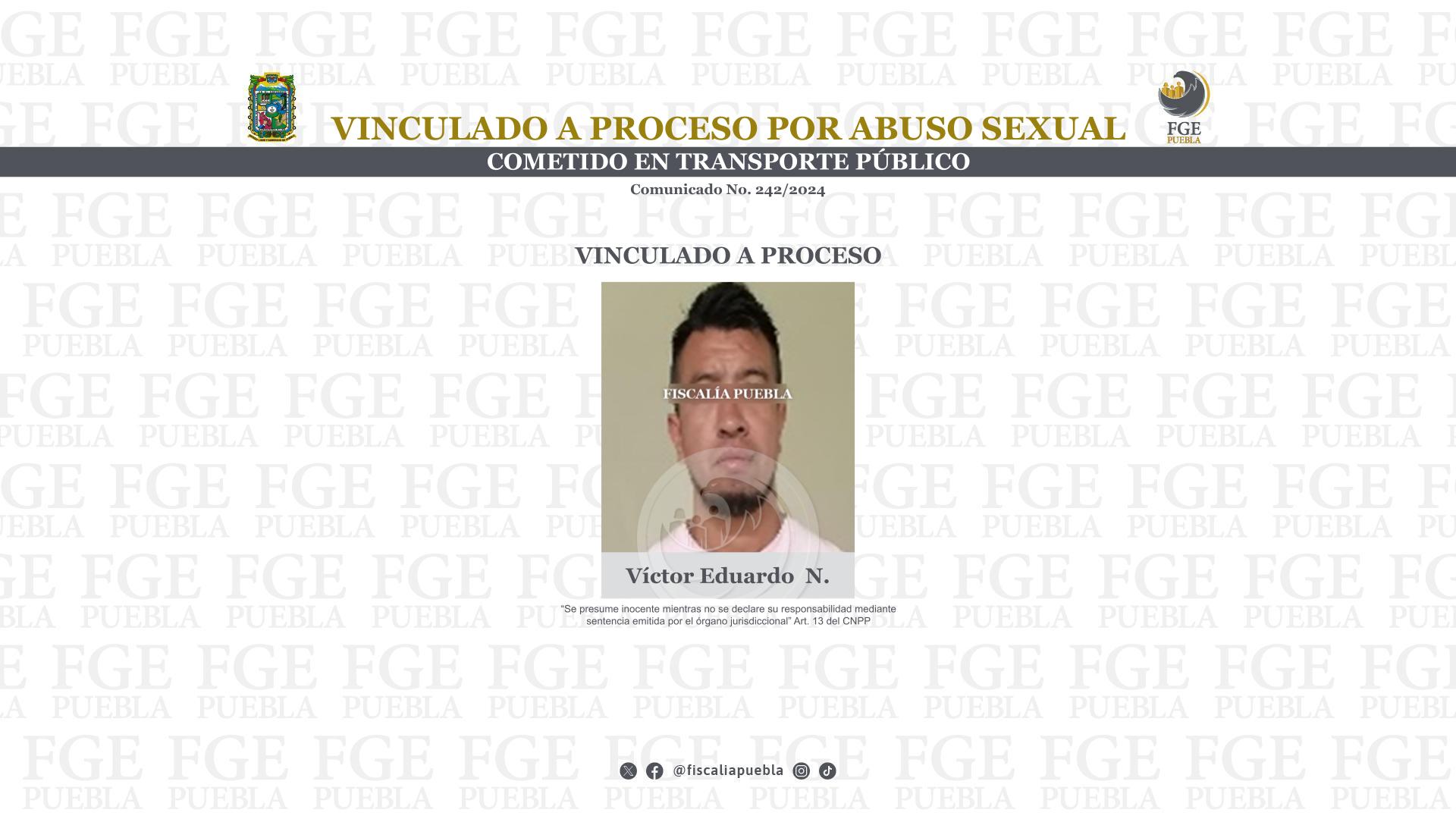 Vinculado a proceso por abuso sexual cometido en transporte público