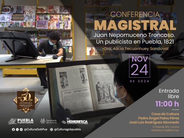 Realizará Cultura conferencia magistral por 50 años de la Hemeroteca Pública