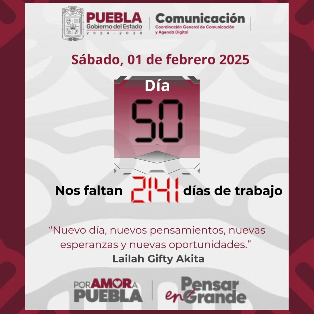 ¡50 días de esfuerzo incansable marcando el rumbo de un Puebla con más oportunidades!