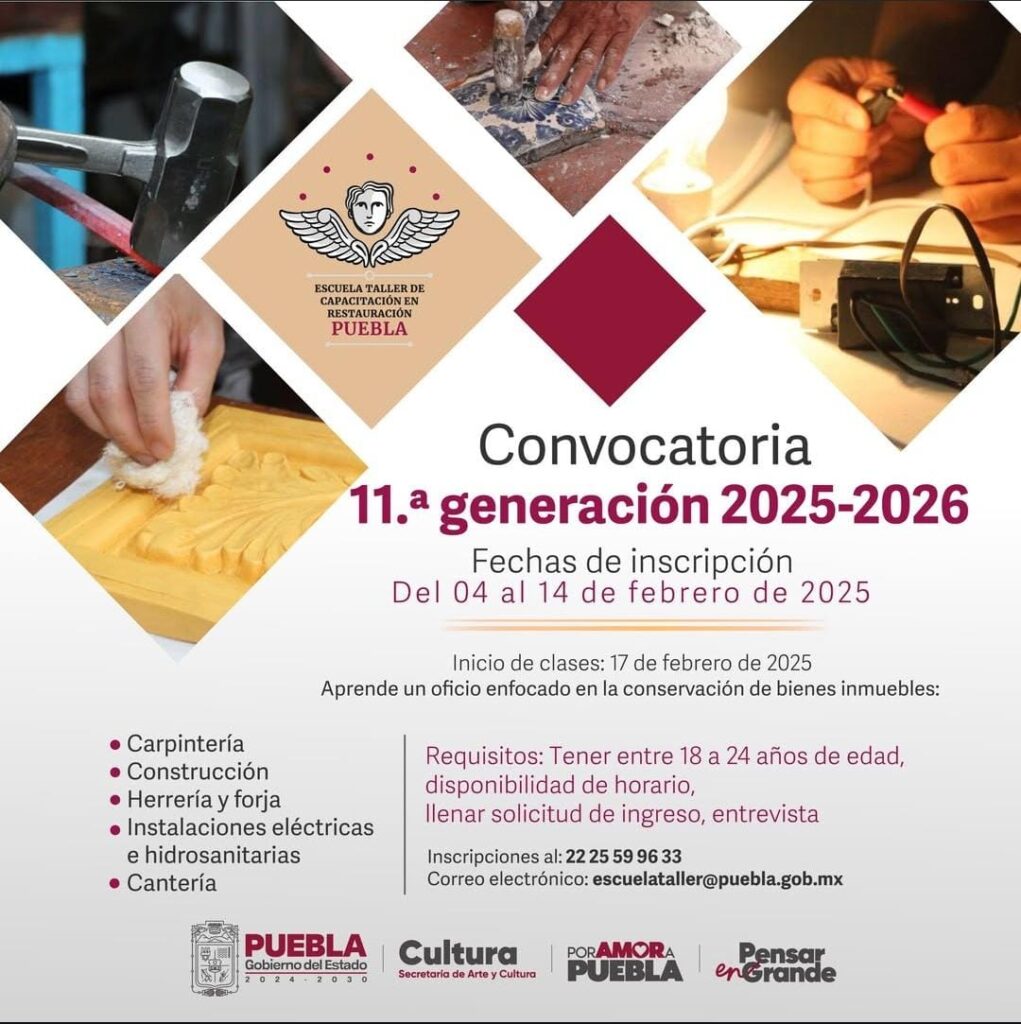 ¡Forma parte de la 11.ª generación de la Escuela Taller de Capacitación en Restauración!